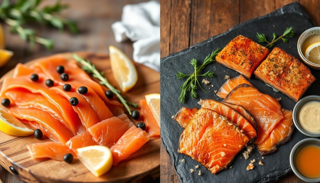 difference between smoked salmon and hot smoked salmon